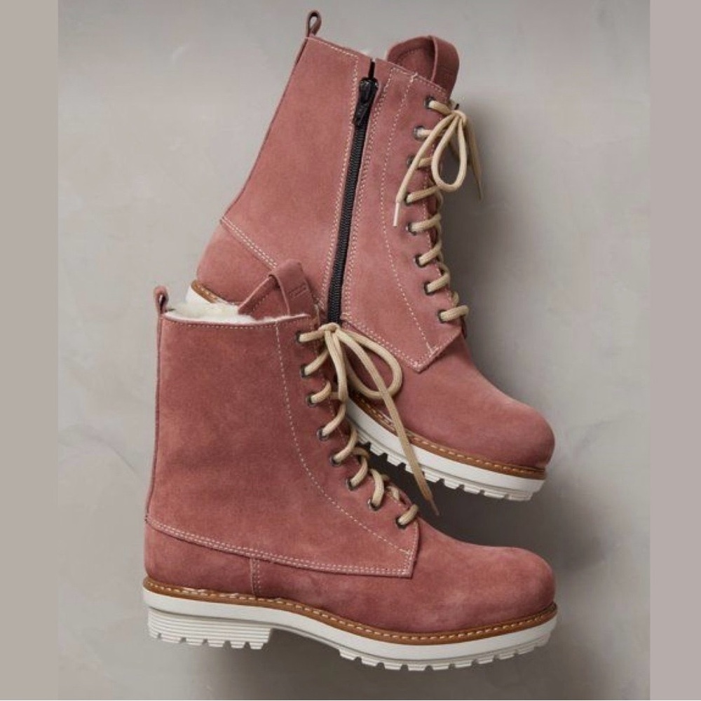 Overland Bree Wool-Lined Suede Ankle Boots Women's Euro Size 37 = US 6.5-7 EUC